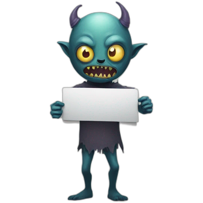 horror monster Holding a Sign emoji