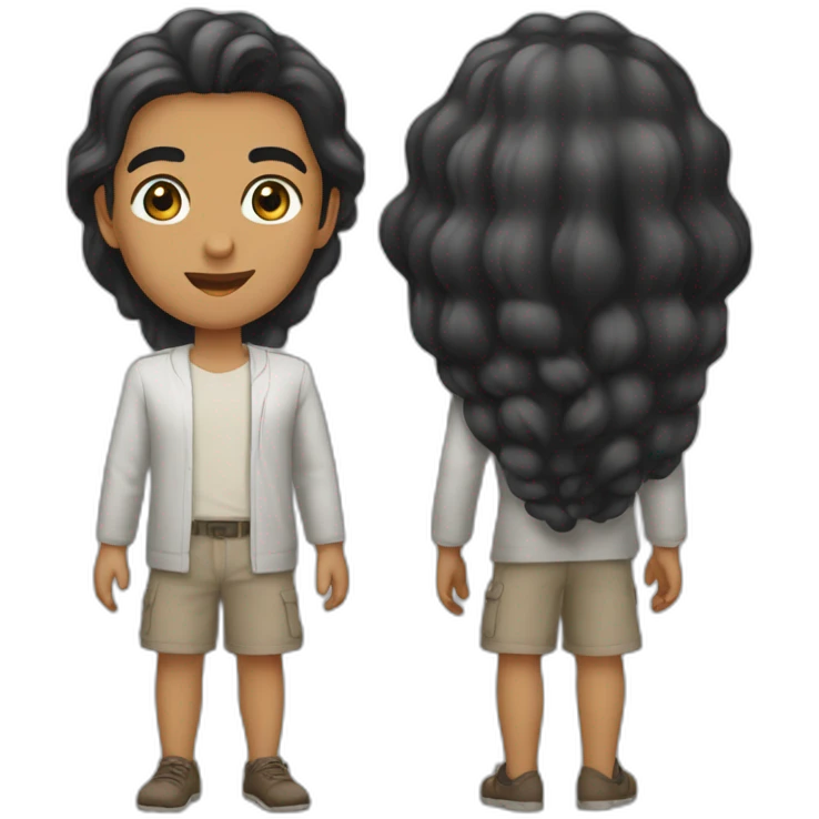 شخصية لشاب يتقن برمجة  بالاسود والخضر الفاتح emoji