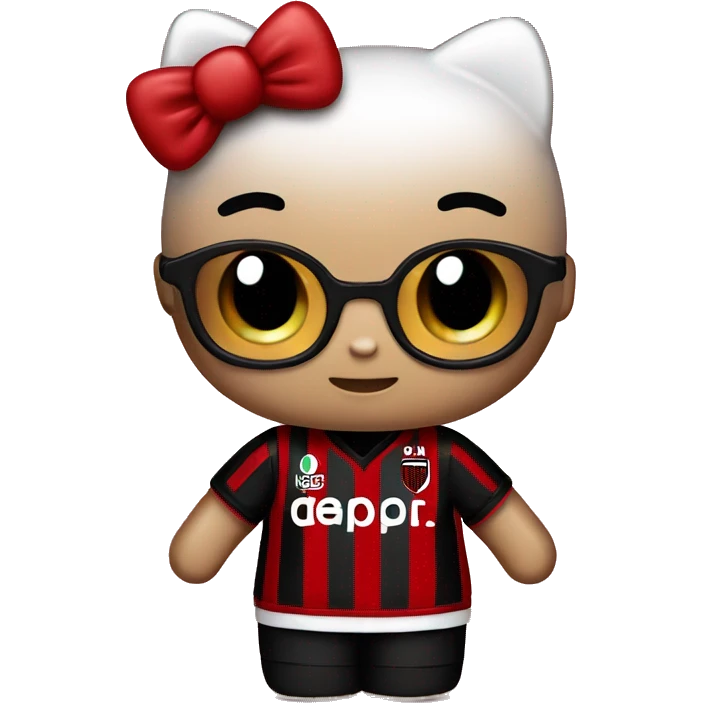 hello kitty with ac milan trikot emoji