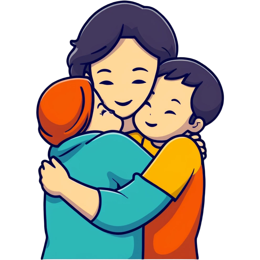 Mother hugging a child emoji