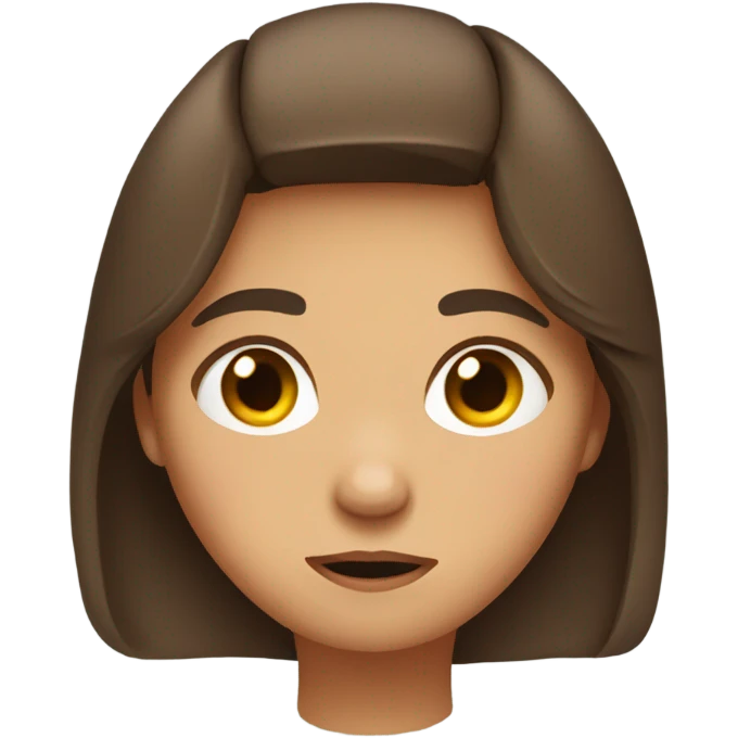flustered brown haired girl emoji