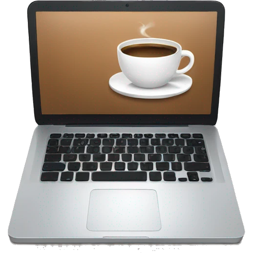 Laptop and coffee emoji