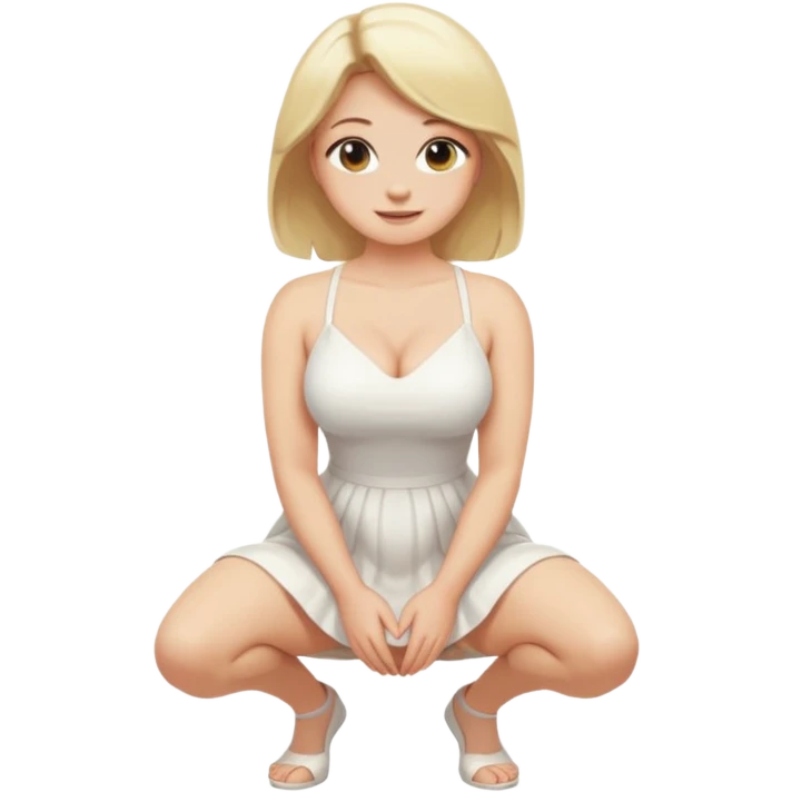 fullbody busty blonde naked pawg buxom kneeled in squat sfw emoji
