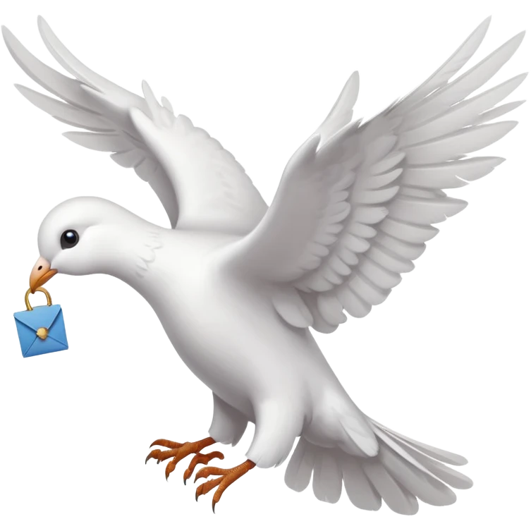 a dove flies with a letter in its paws emoji