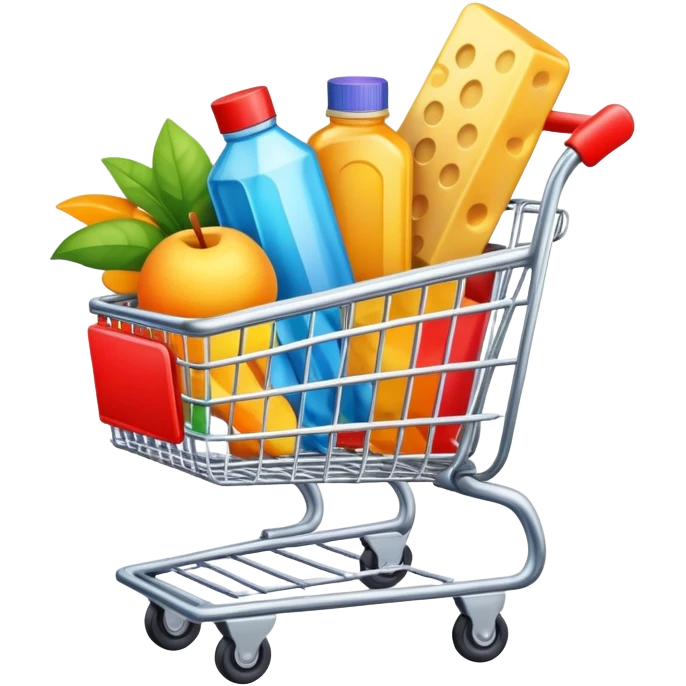 ecommerce shopping cart with items emoji