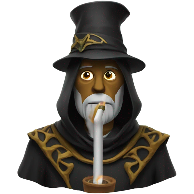 Warlock smoking a cigarette and looking sad emoji