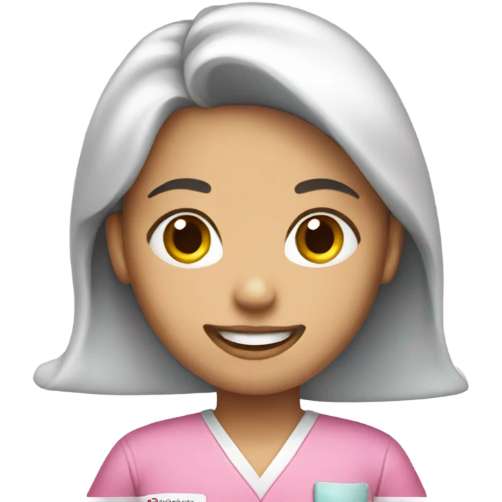 Female Dentist wearing pink scrubs  emoji