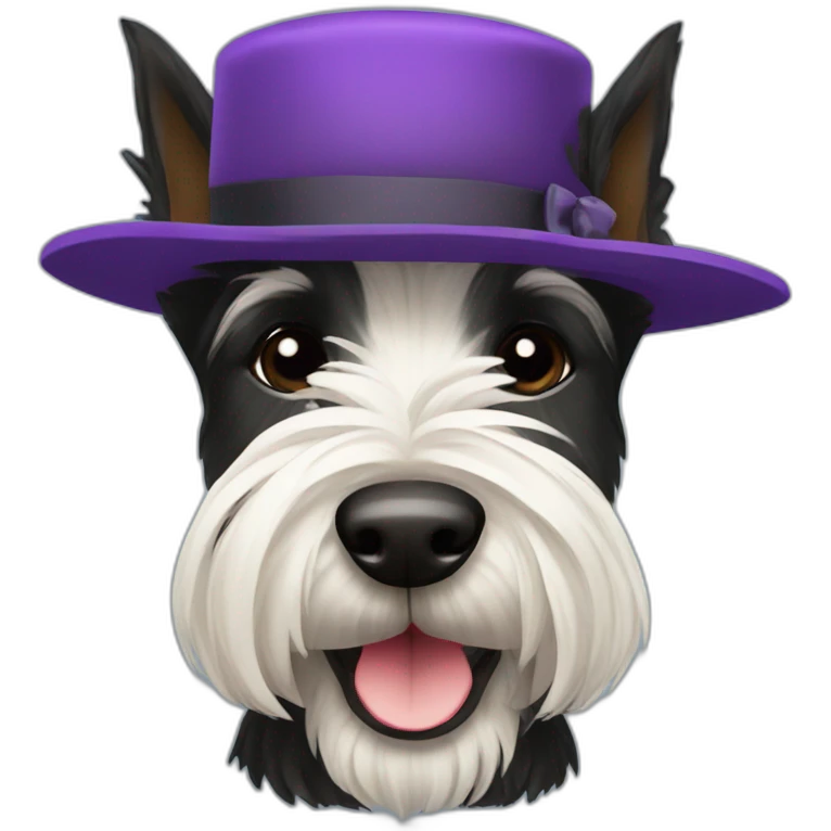 Scottish terrier black with nice hat emoji