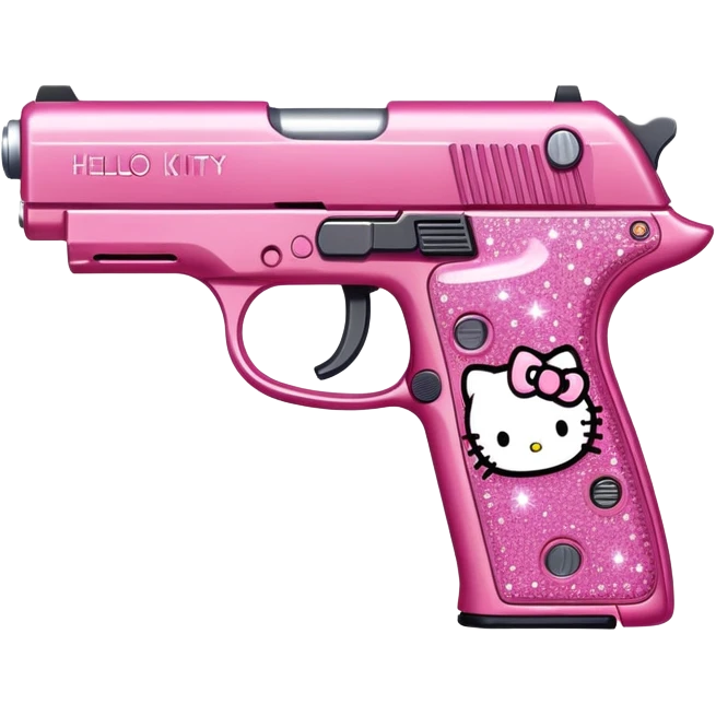 Pink sparkly, hello Kitty gun emoji