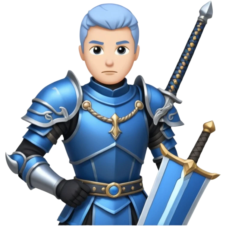 Big damage Role, at guild bosses,  iconic, with blue and black theme, HUGE great sword emoji