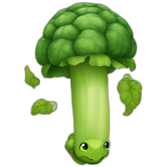 Tortue qui mange un brocolis emoji