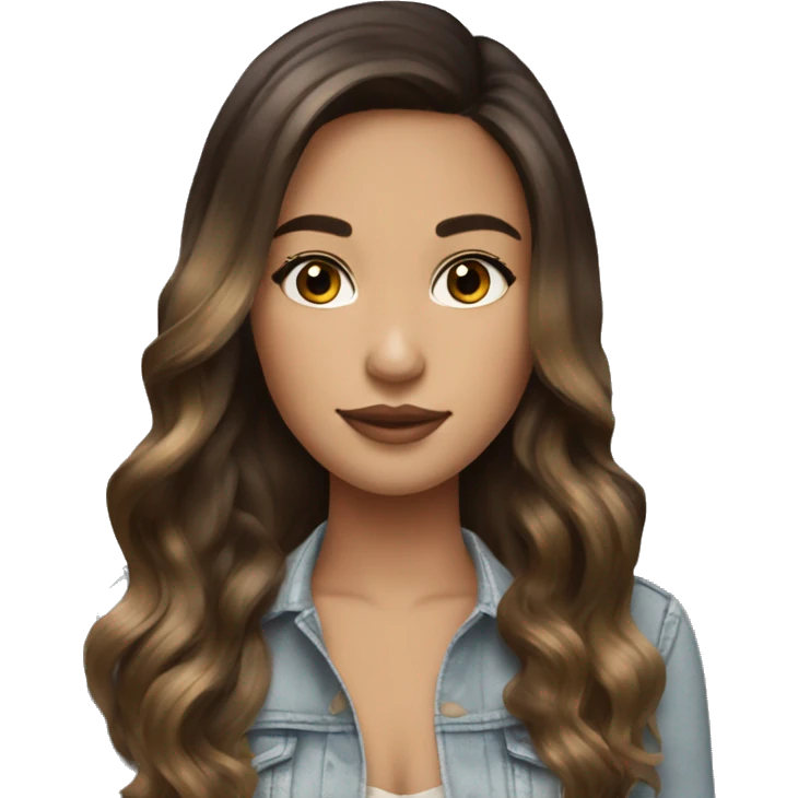 pretty brunette girl with balayage  emoji