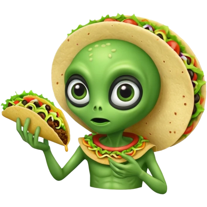 alien eating tacos emoji