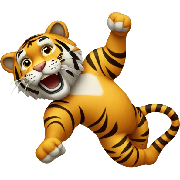 A TIGER doing a cartwheel emoji