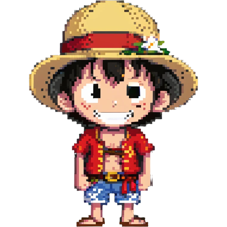Monkey D. Luffy from One Piece with straw hat emoji