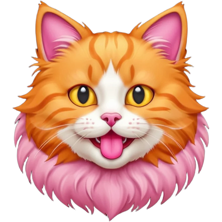 um gato laranja curioso mostrando a lingua emoji