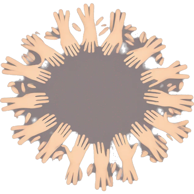 10 hands forming support emoji