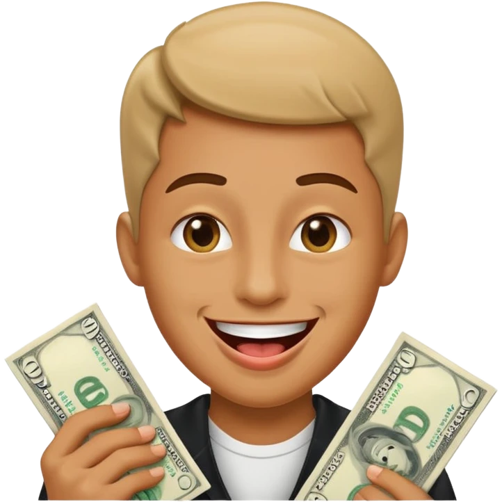 create happy smile with money tongue emoji