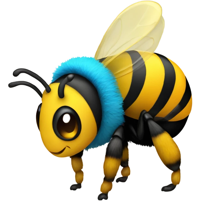 Bumble bee wearing a small colourful party hat  emoji