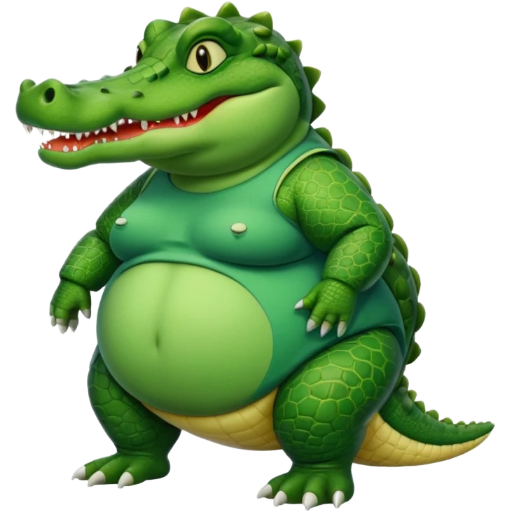 Female alligator with the humanoid fat chubby body emoji
