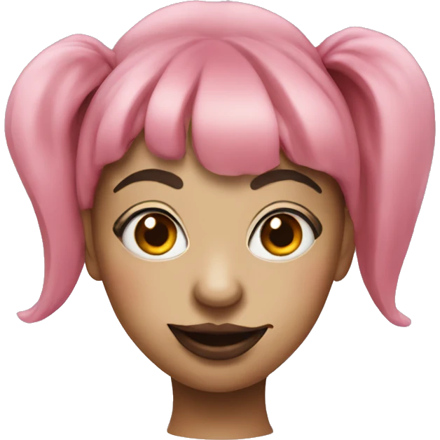 Female clown with pig nose and bangs emoji