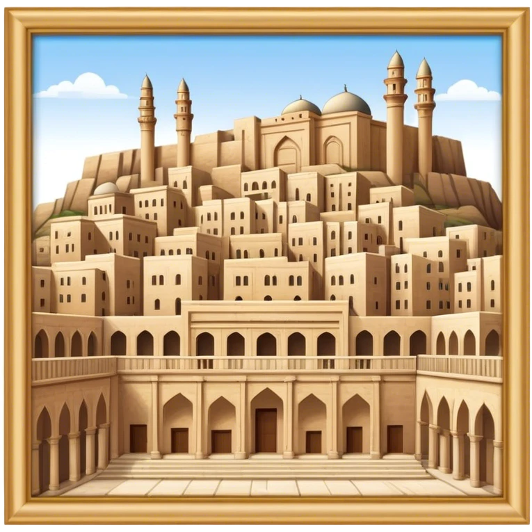 Mardin Buildings placed on a platform, standing together in a structured arrangement emoji