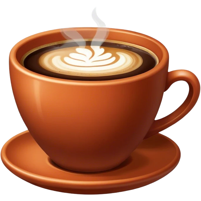 Beautiful terracotta color cup of coffee emoji