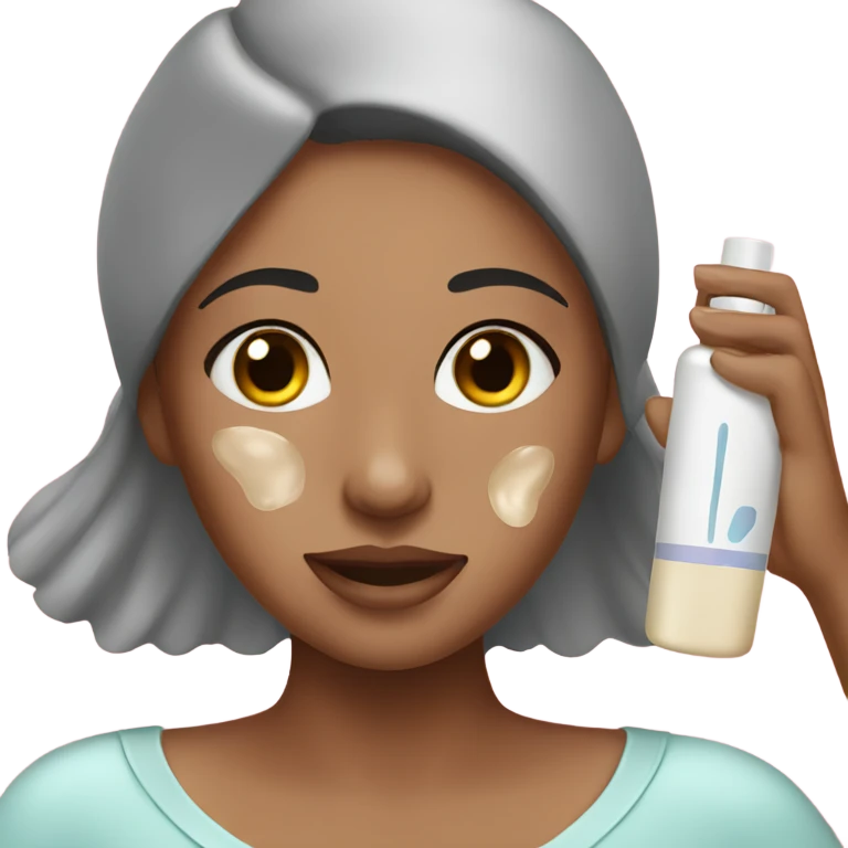 A girl doing skin care emoji