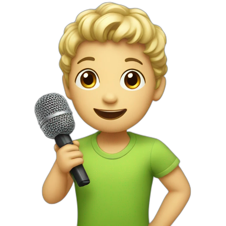 children sing song with microphone emoji