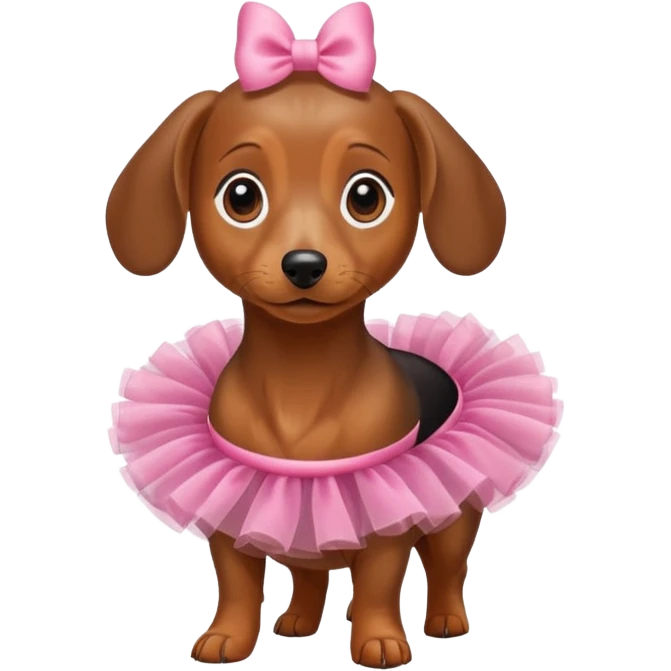 Mini dachshund with a tutu emoji