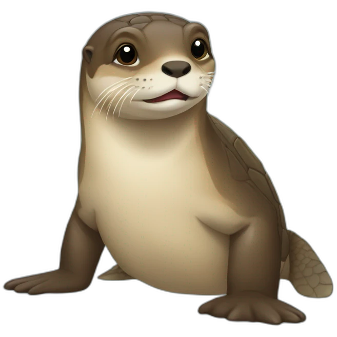 Loutre sur une tortue  emoji