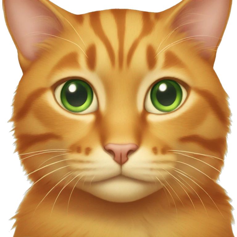 orange cat wearing a shirt that says simba with green eyes emoji
