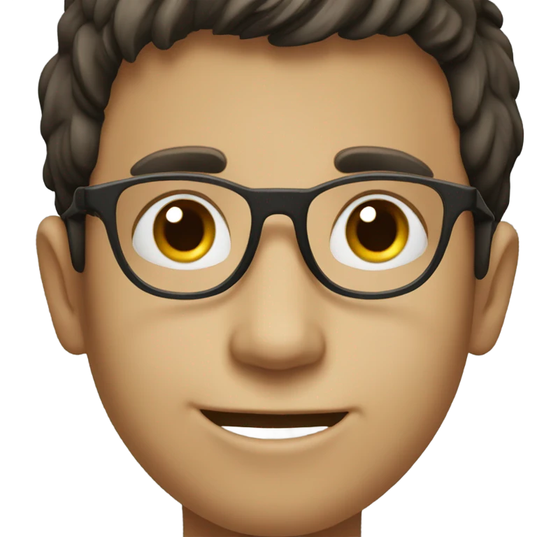 smiling boy in glasses with dark hair emoji