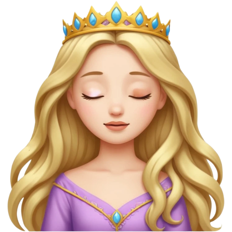 a beautiful princess closing her eyes calmly emoji