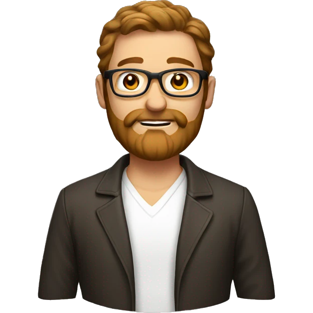 A man with golden beard and brown hair and glasses emoji