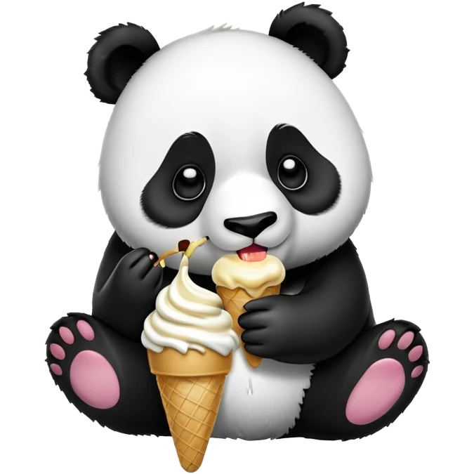 Panda eating ice cream emoji