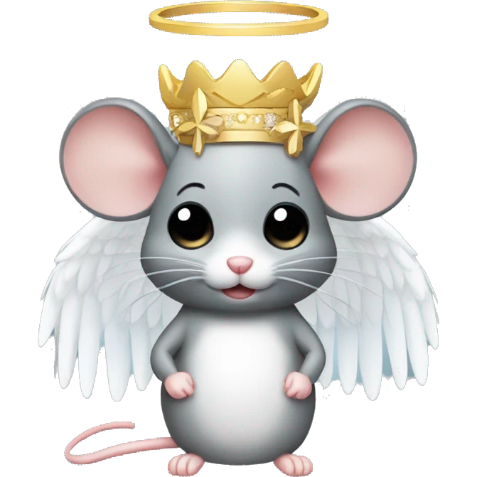 Mouse with angel ring on head emoji