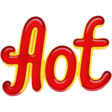  neon sign with the word hot emoji