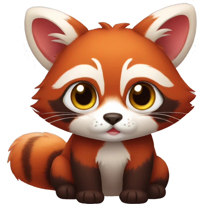 Red Panda Cat hybrid full body emoji
