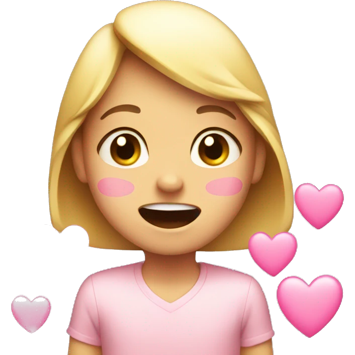 Happy crying with pink hearts around  emoji