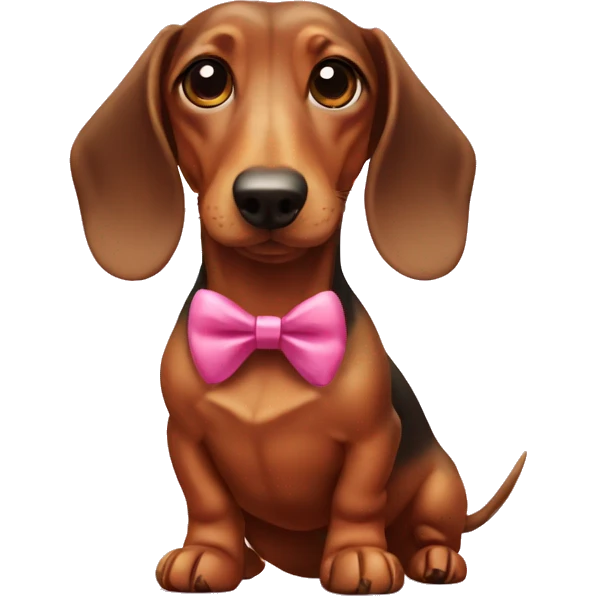 Dachshund with a bow emoji