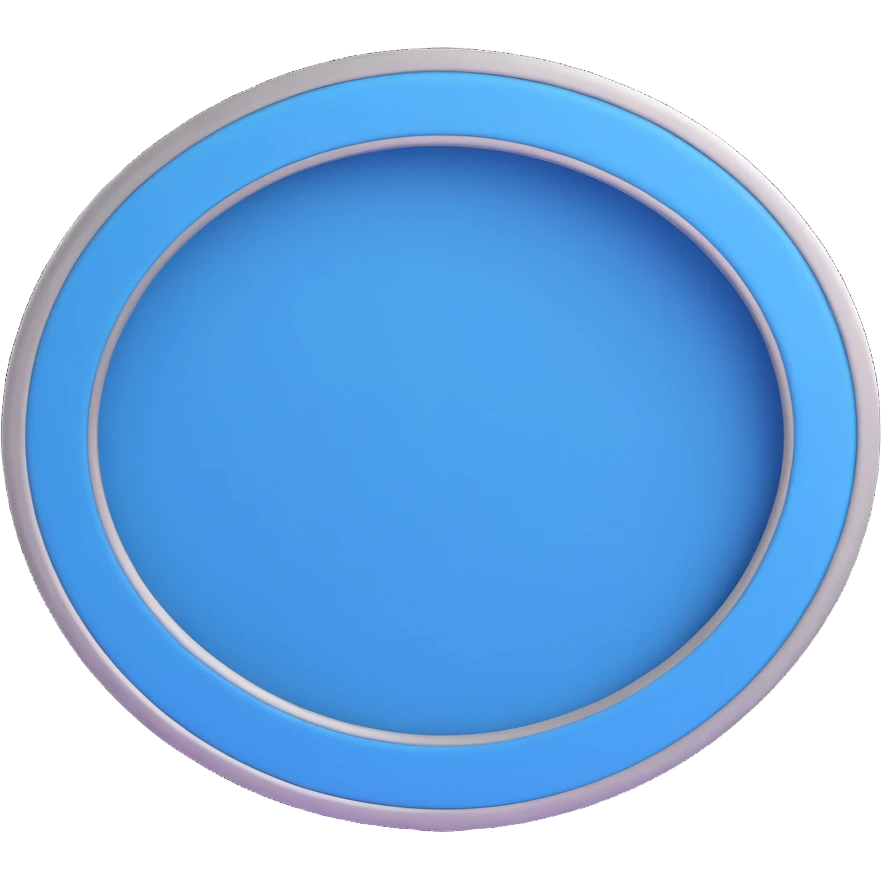 3D circular pattern, blue-silver oval, Hyundai style, no brand name emoji