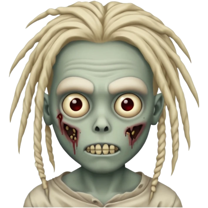 Zombie boy with dreads emoji