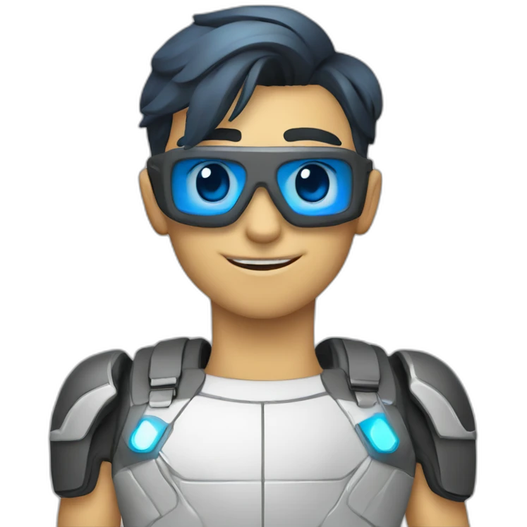 Emojis moto futurista pistera color azul emoji