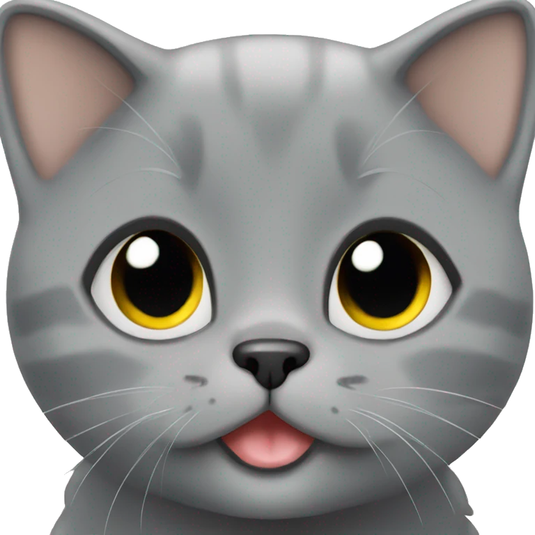 Grey british short hair cute emoji