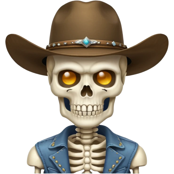 A skeleton Angry wearing a cowboy hat emoji