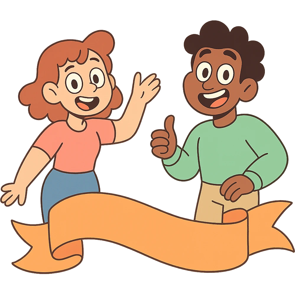 pastel orange ribbon, wavy shape, calArts 2010s cartoon style emoji