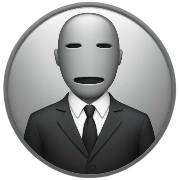 faceless coin wearing a suit emoji