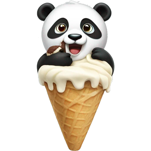 Panda eating ice cream emoji