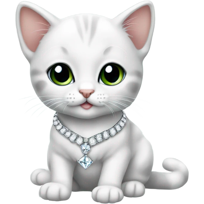 baby cat wearing diamond jewelry emoji